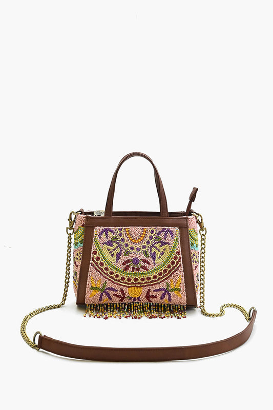 Nomad's Treasure Beaded Crossbody Bag