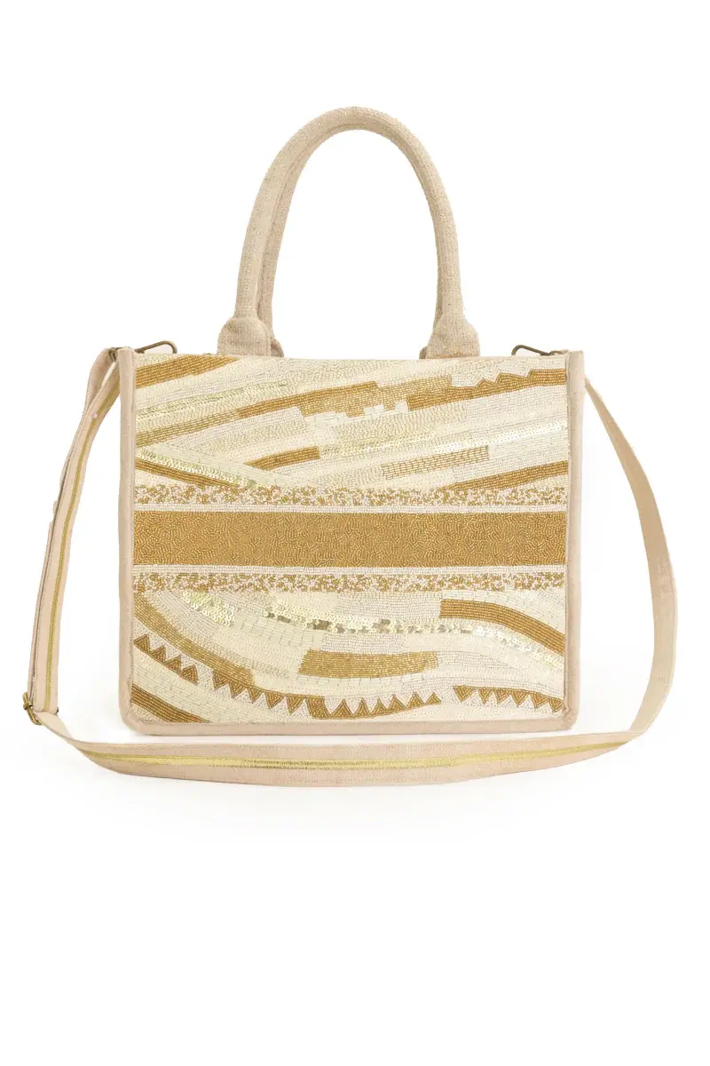 Luxe Gold Embellished Large Book Tote