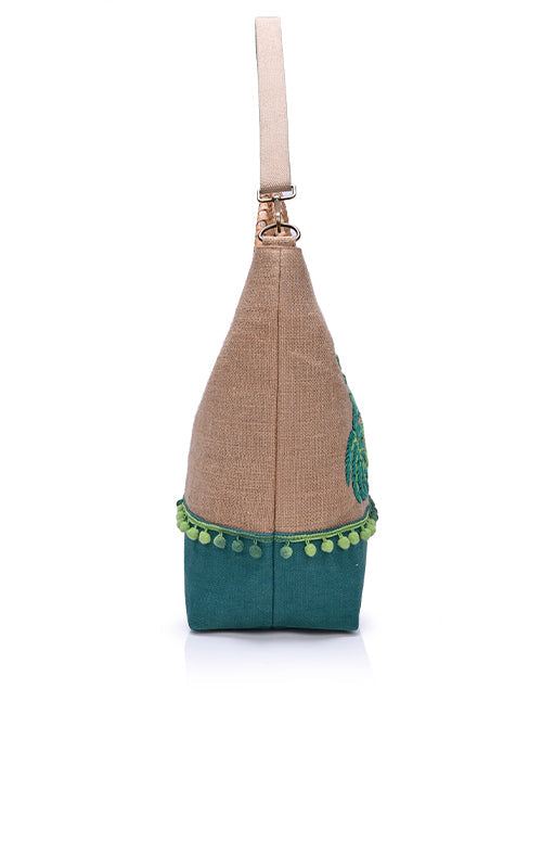 Vivid Green Leafy Tote