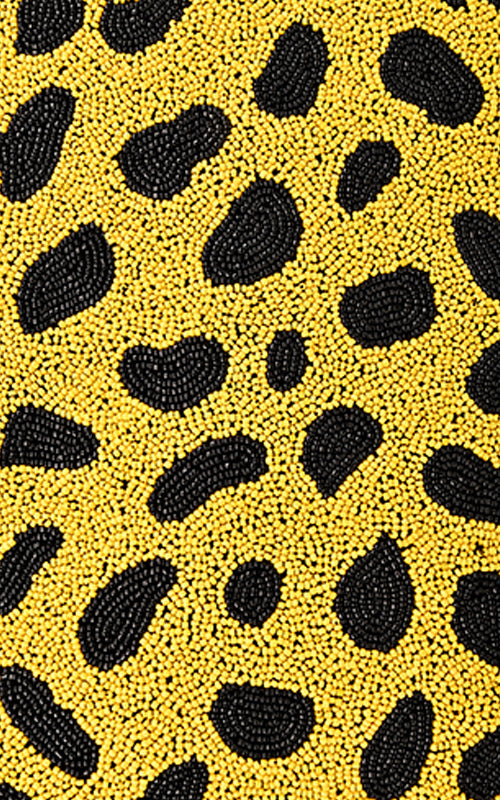 Cheetah Embellished Checkered Clutch
