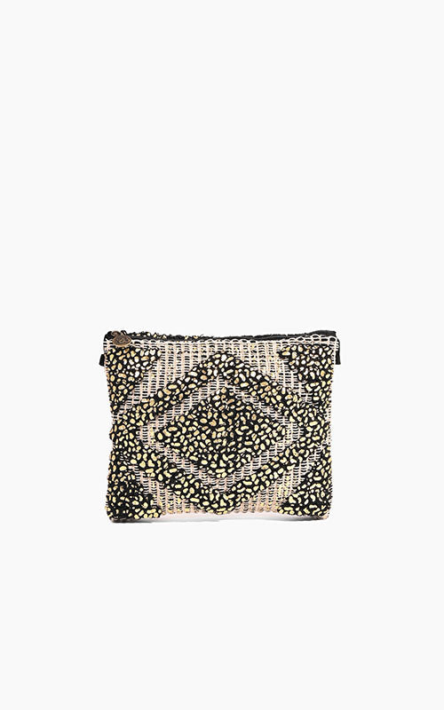 Gold Foil Tufted Clutch