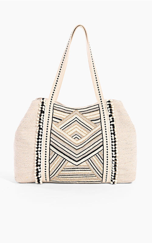 Golden Glam Hand Beaded Tote