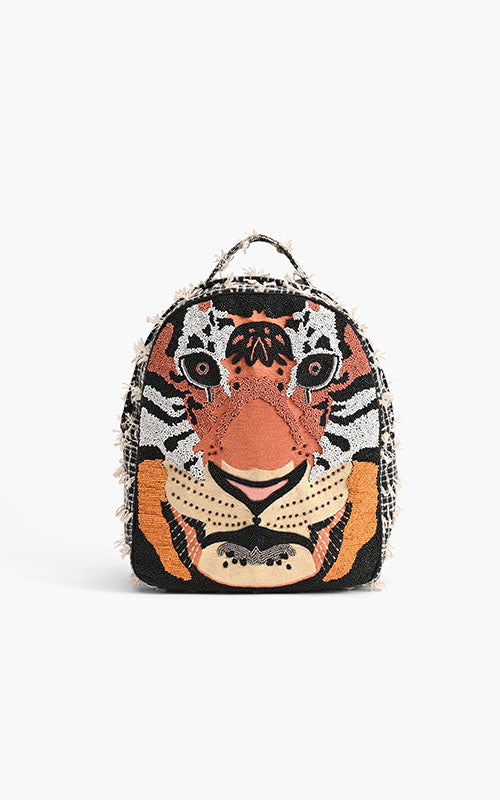 Tiger Face Embellished Backpack