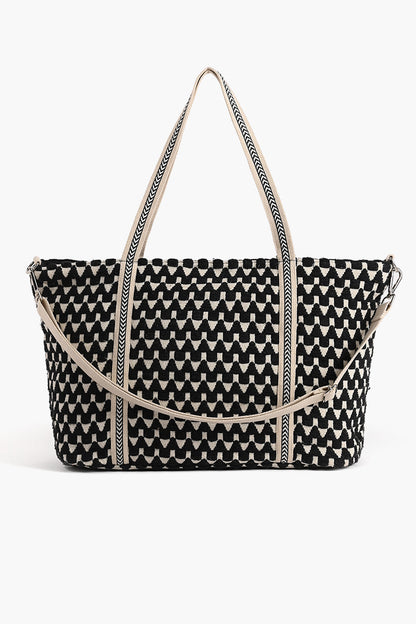 Midnight Butterfly Embellished Tote W/Crossbody Strap