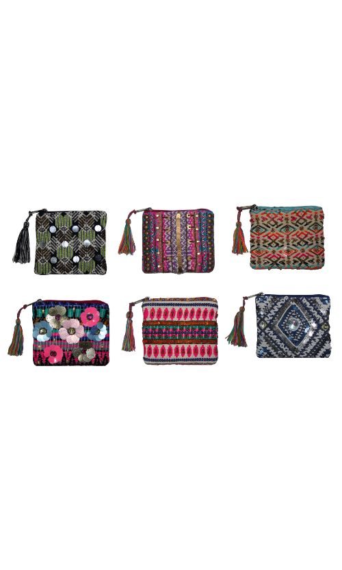 Set of 6 Assorted Coin Bag