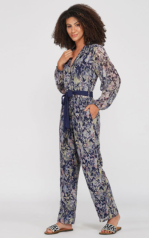 Shimmering Snakeskin Jumpsuit