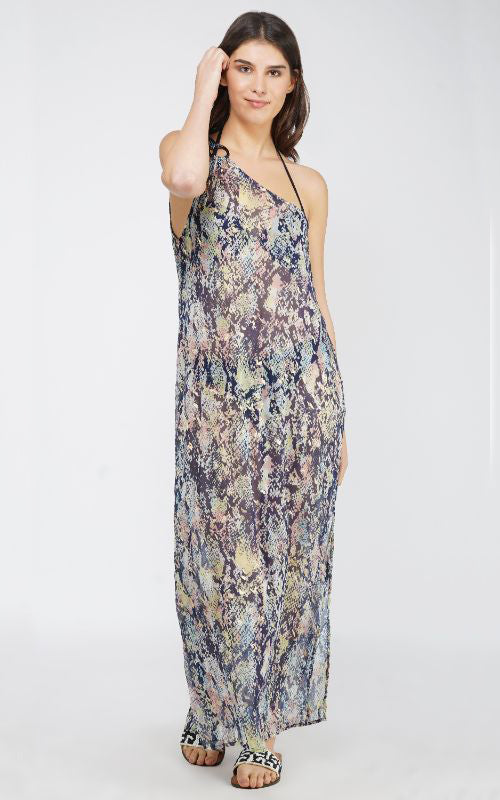Shimmering Snakeskin Maxi Dress Cover Up