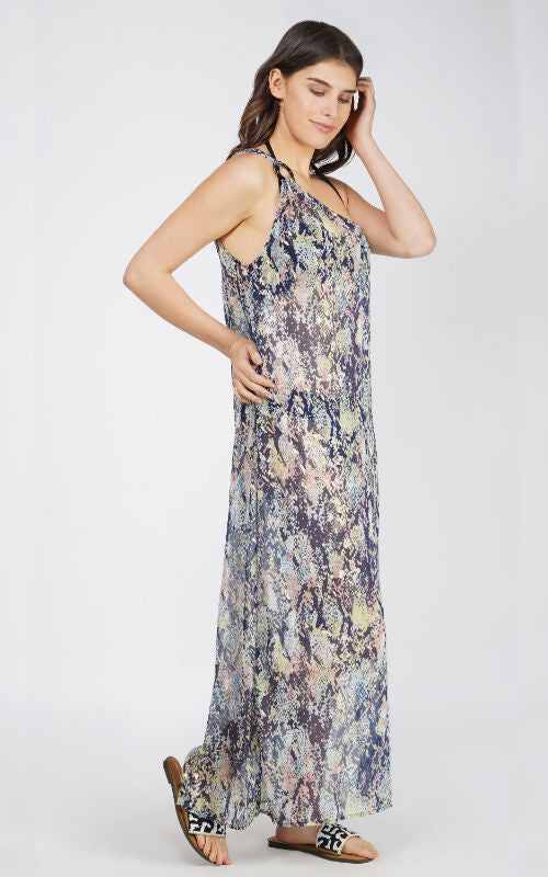 Shimmering Snakeskin Maxi Dress Cover Up