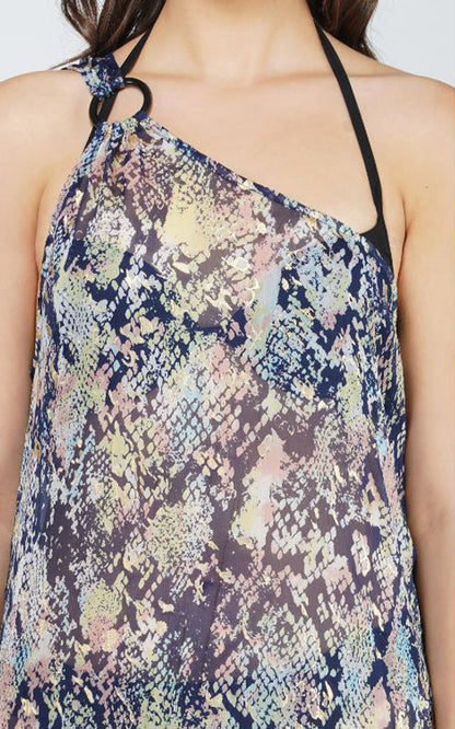Shimmering Snakeskin Maxi Dress Cover Up