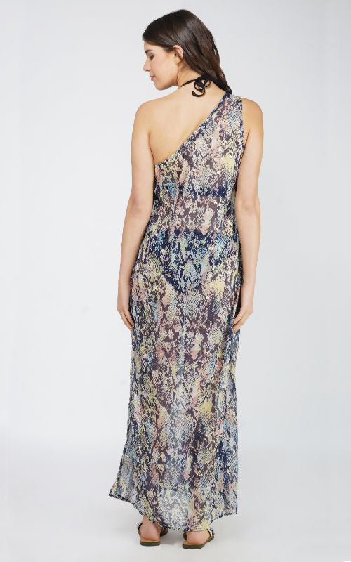 Shimmering Snakeskin Maxi Dress Cover Up