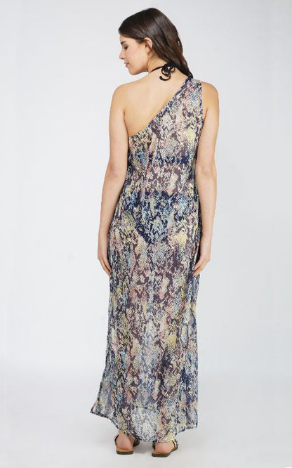 Shimmering Snakeskin Maxi Dress Cover Up