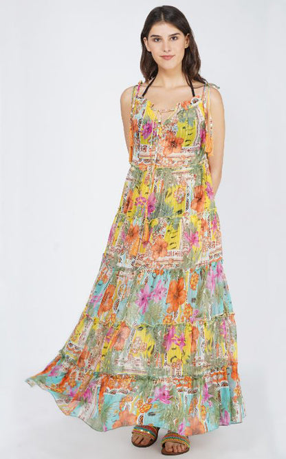 Set of 6 Boho Blissful Tiered Maxi Dress(S, M & L)