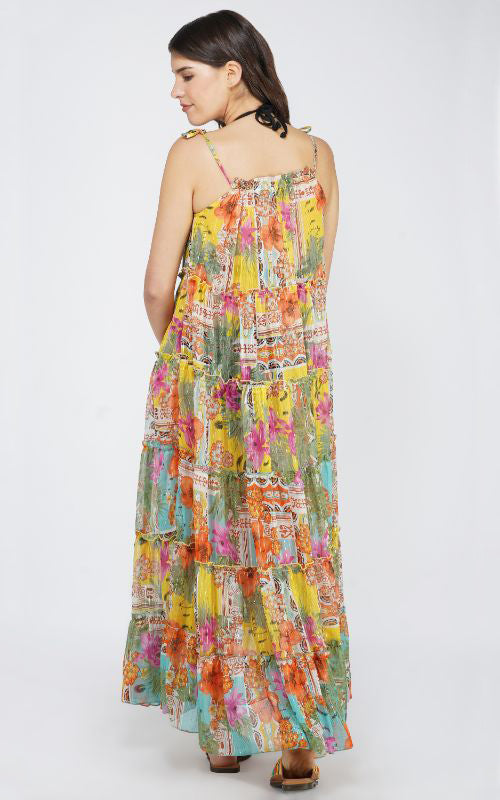 Set of 6 Boho Blissful Tiered Maxi Dress(S, M & L)