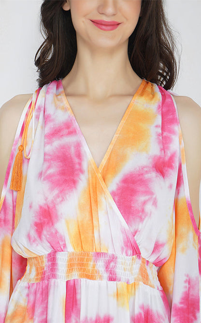 Set of 6 Sunrise Tie Dye Maxi Dress (S,M,L)
