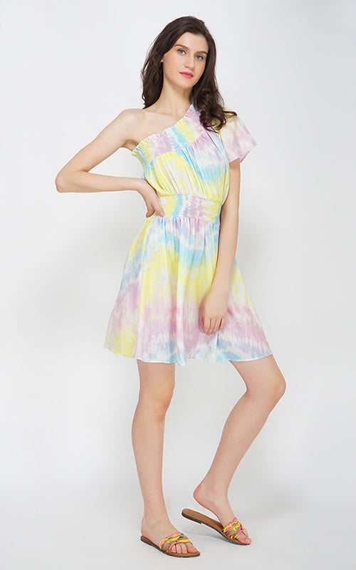 Set of 6 Rainbow Tie Dye Mini Dress (S,M,L)