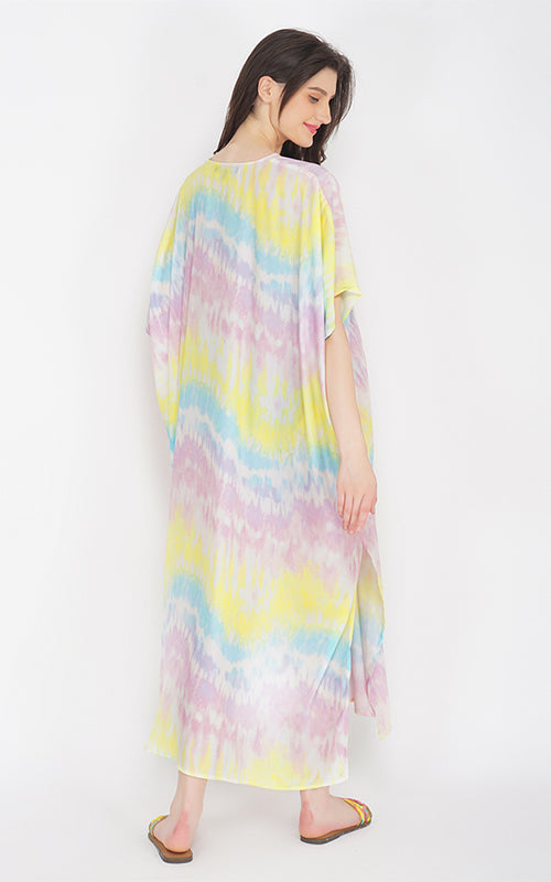 Set of 6 Rainbow Tie Dye Maxi Cover Up (S,M,L)
