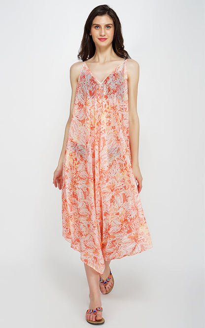 Set of 6 Peachy Water Florals Jumpsuit Cover Up (S,M,L)