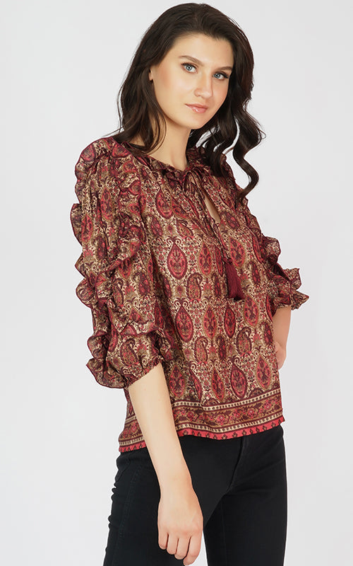 Set of 6 Myra Ruffled Blouse (S,M,L)