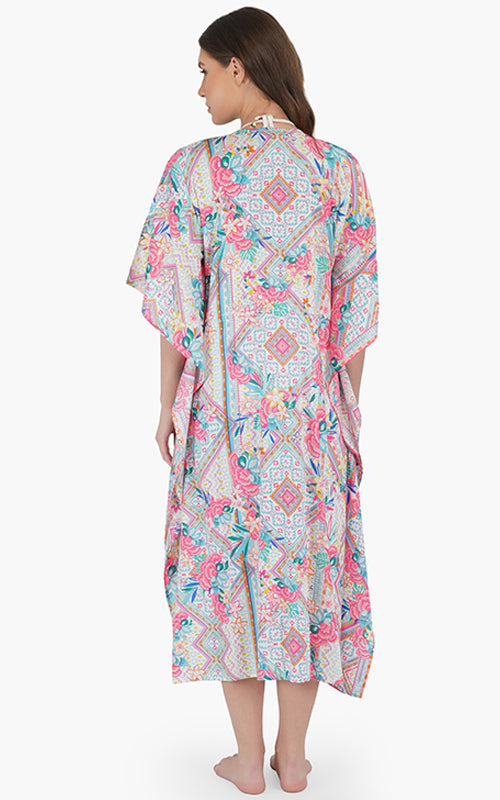 Pink Carnation Embellished Kaftan