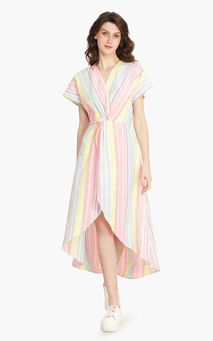 Set of 6 Pastels Yarn Dyed Stripe Dress (S,M,L)