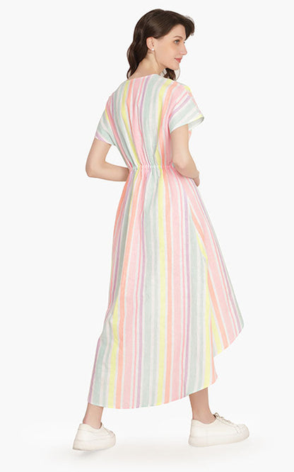 Set of 6 Pastels Yarn Dyed Stripe Dress (S,M,L)