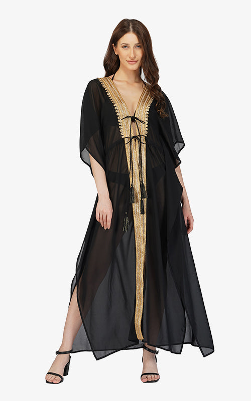 Set of 6 Black Ancient Goddess Maxi Cover Up (S,M,L)