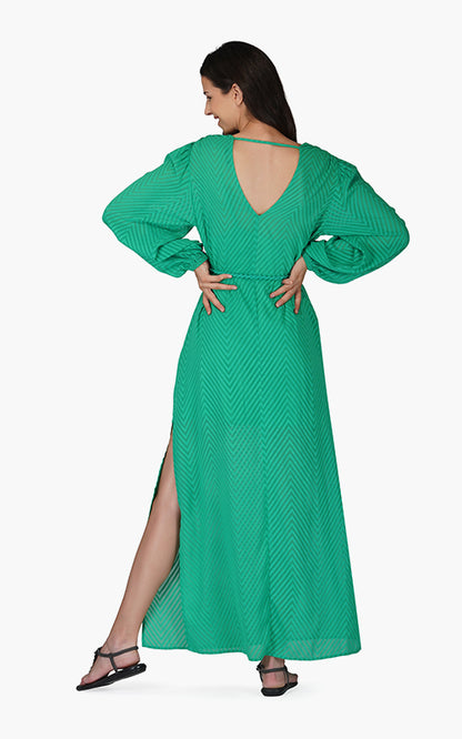 Set of 6 Emerald Chevron Maxi Dress (S,M,L)