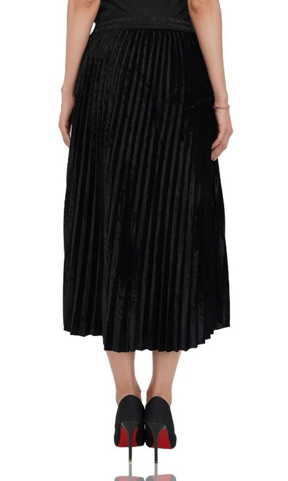 Set of 6 Moonless Night Pleated Velvet Skirt (S,M,L)