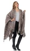 Amethyst jacquard Faux Fur Cape One Size