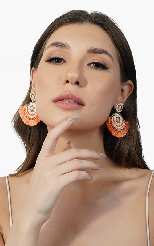 Peach Parfait Embellished Earrings