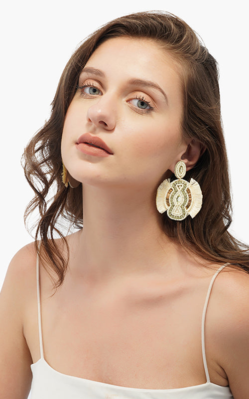 Egret Embellished Earrings