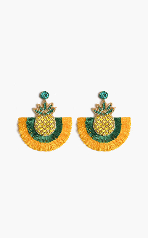 Pineapple Fringed Earrings