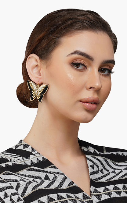 Luxe Butterfly Beaded Earrings
