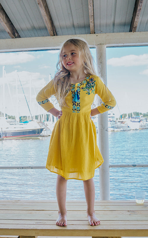 Freesia Maxi Dress With Lace  4-7 Years