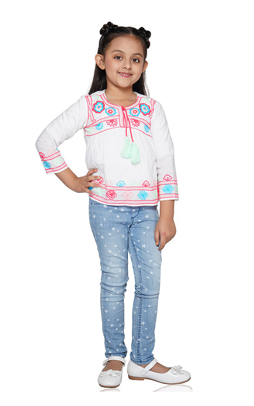 Candy Crush Embroidered Top  4-7 Years