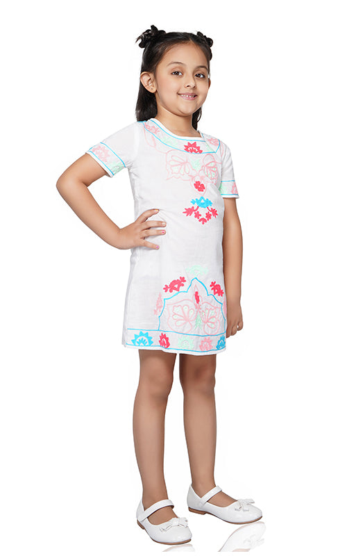 Candy Crush Embroidered Dress  4-7 Years