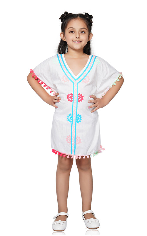 Candy Crush Embroidered Top Kaftan  4-7 Years