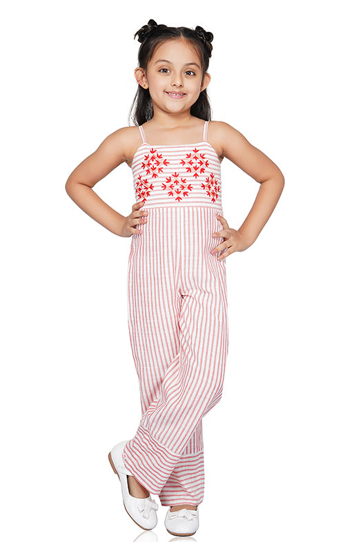 Peach Melba Embroidered Jumpsuit  4-7 Years