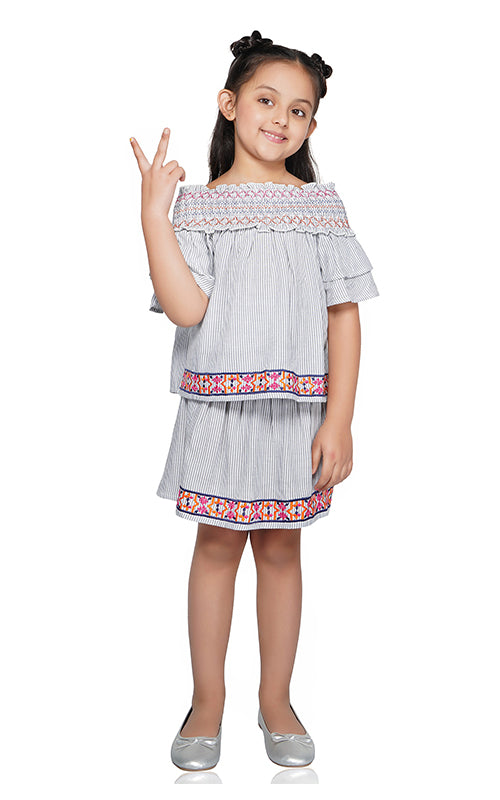 Periwinkle Embroidered Cropped Top  4-7 Years