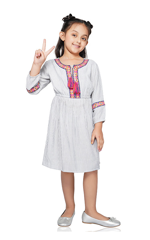 Periwinkle Embroidered Dress  4-7 Years