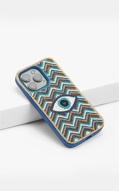 Grecian Nights Evil Eye Beaded Iphone 14Pro Case