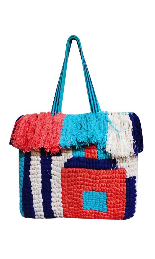Multi-color threadwork bag